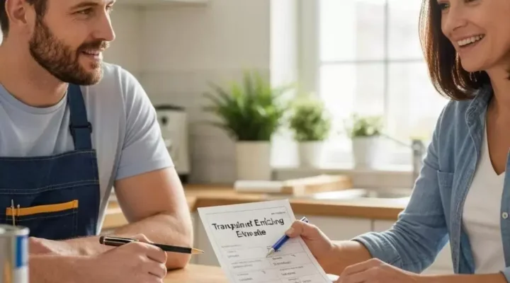 Homeowners meeting with contractor to discuss home improvement services
