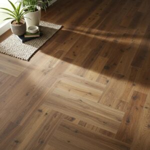 A cozy living room with different flooring types including hardwood, laminate, and tile, showcasing a warm and inviting atmosphere.