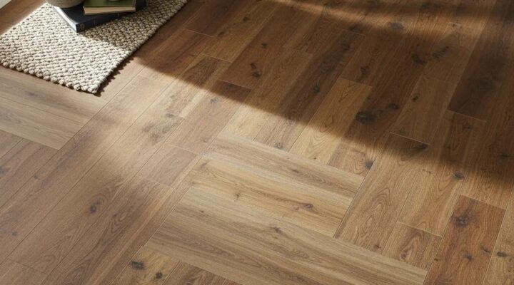 A cozy living room with different flooring types including hardwood, laminate, and tile, showcasing a warm and inviting atmosphere.