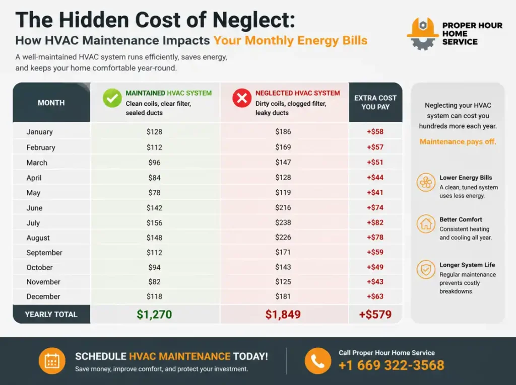 HVAC System Neglect cost comparison