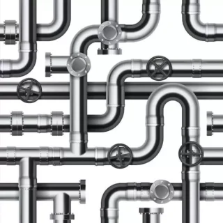 Residential plumbing pipe system illustration representing professional pipe installation, repair, and replacement services