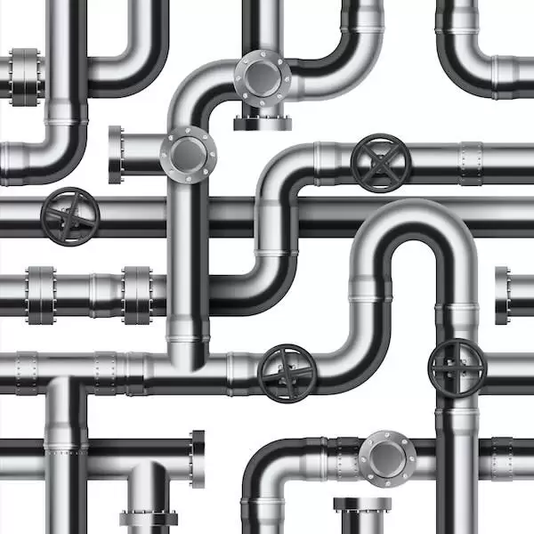 Residential plumbing pipe system illustration representing professional pipe installation, repair, and replacement services