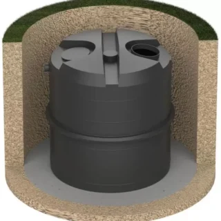 Underground septic tank system illustration showing residential septic tank installation for wastewater management