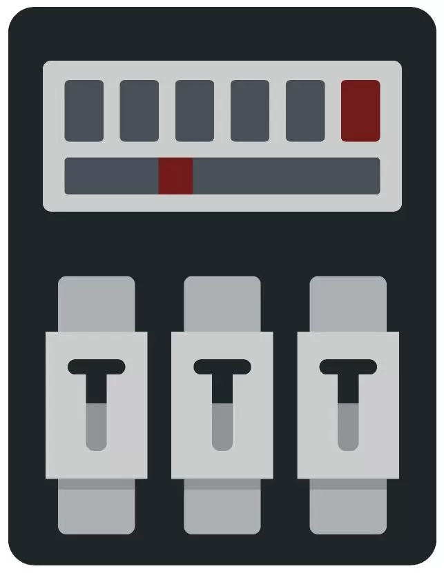 Circuit breaker panel icon representing residential breaker panel installation, repair, and electrical upgrade services