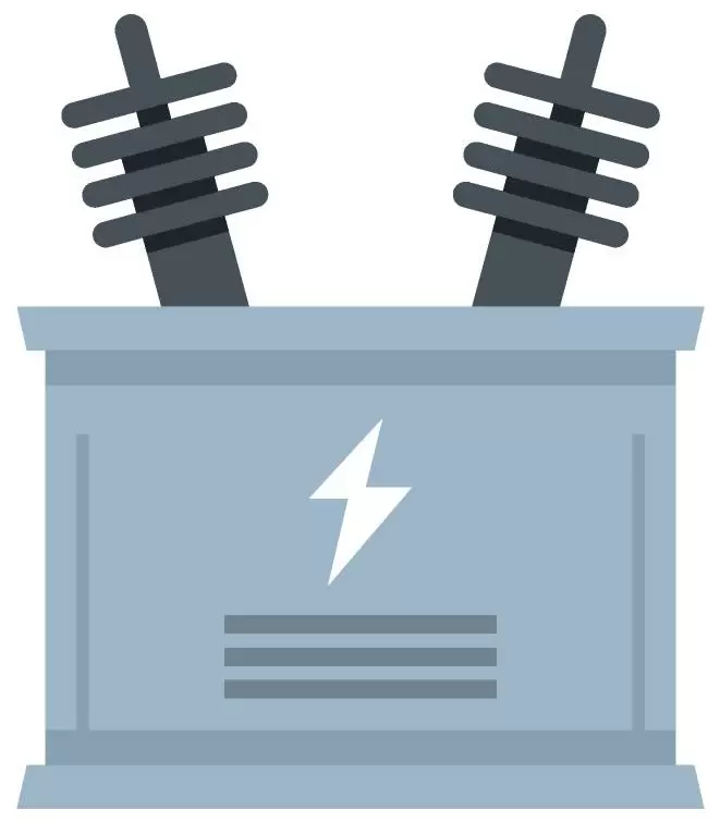 Electrical transformer icon representing residential transformer installation, maintenance, and electrical power services