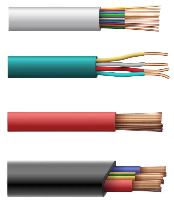 Electrical wiring cables representing residential wiring installation, rewiring, and electrical repair services