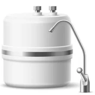 Under-sink reverse osmosis water filtration system with dedicated drinking water faucet for clean filtered water