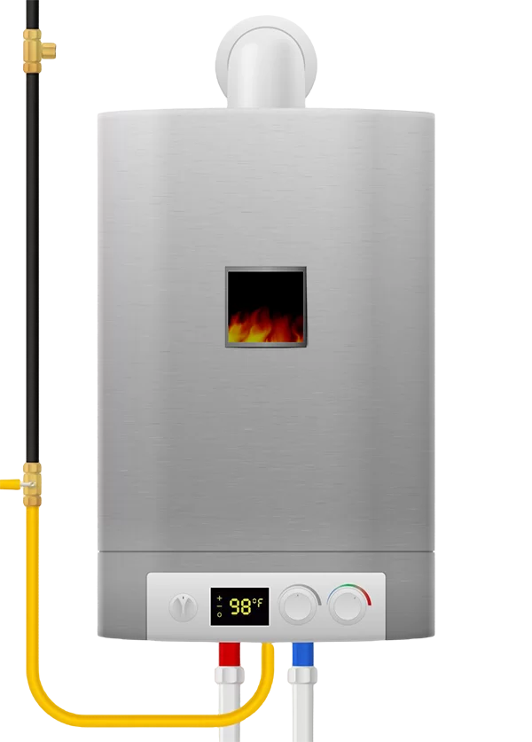 Tankless gas water heater for residential installation, repair, and maintenance services