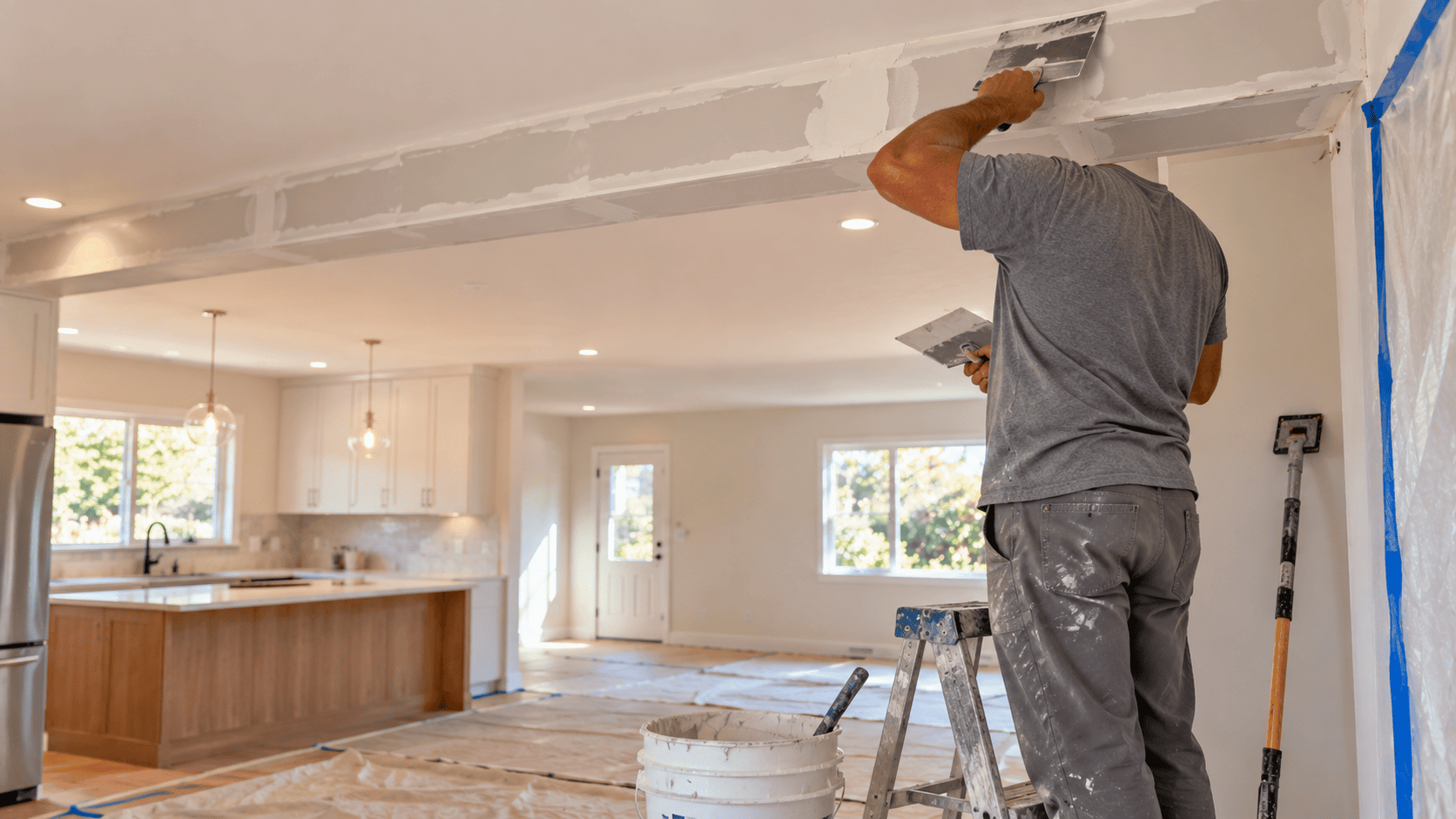 open concept remodel bay area drywall finishing